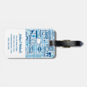 Jouw naam toevoegen | Blauw tandheelkundig klinisc Bagagelabel (Achterkant horizontaal)