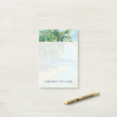 Jouw naam toevoegen | Blauwe kuststrook Post-it® Notes (Op bureau)