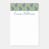 Jouw naam toevoegen | Blauwgroen en geel patroonpa Post-it® Notes (Voorkant)