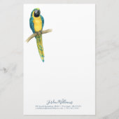 Jouw naam toevoegen | Blauwgroen Macaw Briefpapier (Voorkant)
