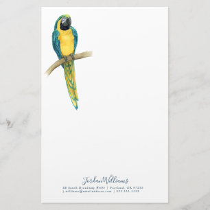 Jouw naam toevoegen Blauwgroen Macaw Briefpapier