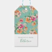 Jouw naam toevoegen | Bright Sketch Floral Pattern Cadeaulabel (Voorkant)