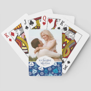 Jouw naam toevoegen Cartoon met zeilboten Speelkaarten