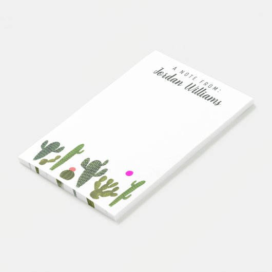 Jouw naam toevoegen | Collectie Llamarama Cactus Post-it® Notes (Schuin)