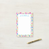 Jouw naam toevoegen | Colorful Neon Drug Pattern Post-it® Notes (Op bureau)