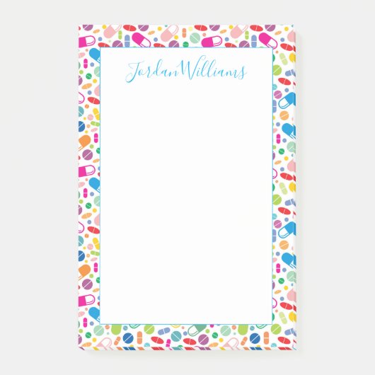 Jouw naam toevoegen | Colorful Neon Drug Pattern Post-it® Notes (Voorkant)