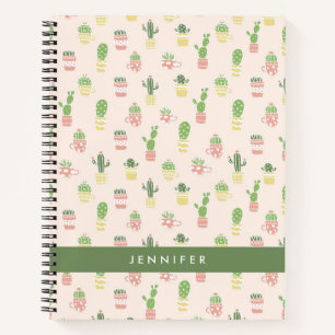 Jouw naam toevoegen   Cute Cactus Pattern Notitieboek