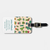 Jouw naam toevoegen | Cute Cactus Standing Pattern Bagagelabel (Voorkant horizontaal)