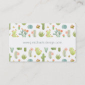 Jouw naam toevoegen | Cute Cactus Standing Pattern Visitekaartje (Achterkant)