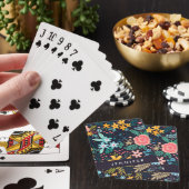 Jouw naam toevoegen | Cute Colorful Floral Pattern Pokerkaarten (Insitu)