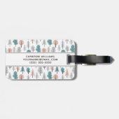 Jouw naam toevoegen | Cute Doodle Forest Pattern Bagagelabel (Achterkant horizontaal)