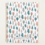 Jouw naam toevoegen | Cute Doodle Forest Pattern Planner (Voorkant)