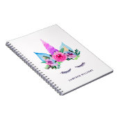 Jouw naam toevoegen | Cute Magical Unicorn Face Notitieboek (Rechterzijde)