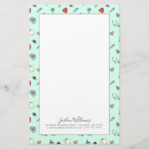 Jouw naam toevoegen Cute Medical Pictogram Patro Briefpapier