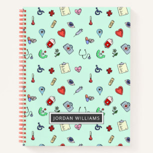 Jouw naam toevoegen Cute Medical Pictogram Patro Notitieboek