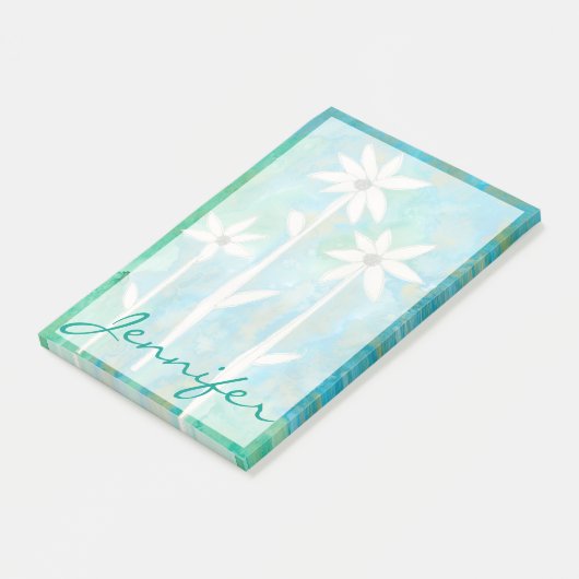 Jouw naam toevoegen | Dainty Daisies I Post-it® Notes (Schuin)