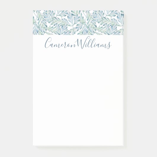 Jouw naam toevoegen | Decoratief gesneden bladpatr Post-it® Notes (Voorkant)