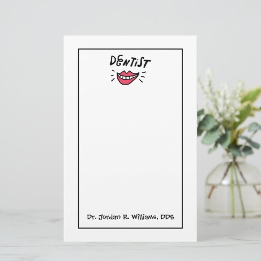 Jouw naam toevoegen | Dentist Smile Briefpapier (Staand voorkant)