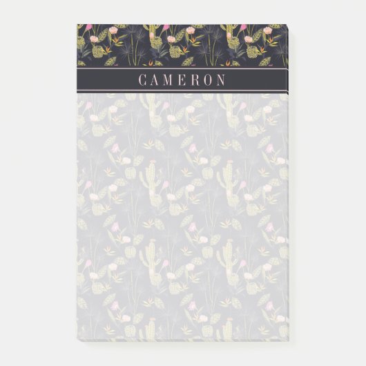 Jouw naam toevoegen | Donkere zomernachtpatroon Post-it® Notes (Voorkant)