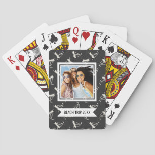 Jouw naam toevoegen Doodle Sailboat Pattern Pokerkaarten