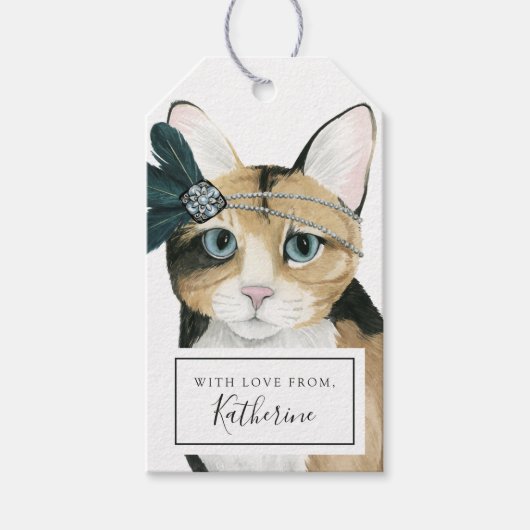 Jouw naam toevoegen | Downton Cat Cadeaulabel (Voorkant)