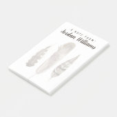 Jouw naam toevoegen | Earthtone Feathers II Post-it® Notes (Schuin)