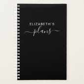 Jouw naam toevoegen | Eenvoudig zwart Planner (Voorkant)