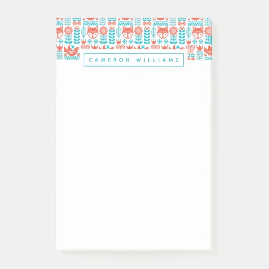 Jouw naam toevoegen | Finse kunst met vos- en voge Post-it® Notes (Voorkant)