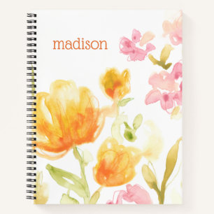 Jouw naam toevoegen   Floral Song I Notitieboek