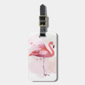 Jouw naam toevoegen | Fluffy Flamingo Bagagelabel (Voorkant verticaal)