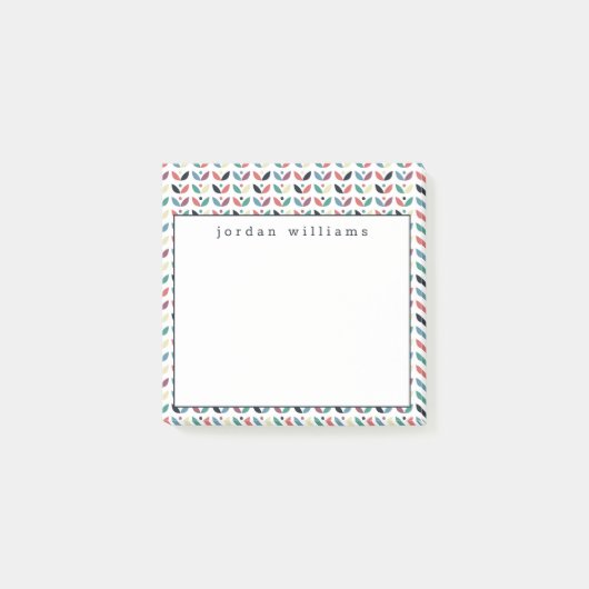 Jouw naam toevoegen | Folk Art Floral Geometric Pa Post-it® Notes (Voorkant)