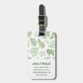 Jouw naam toevoegen | Forest Greenery Pattern Bagagelabel (Voorkant verticaal)