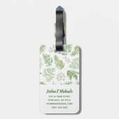 Jouw naam toevoegen | Forest Greenery Pattern Bagagelabel (Achterkant verticaal)