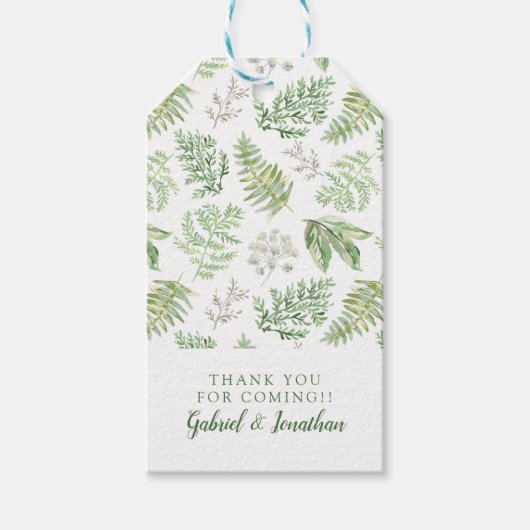 Jouw naam toevoegen | Forest Greenery Pattern Cadeaulabel (Voorkant)