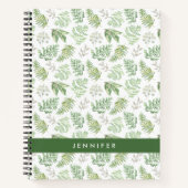 Jouw naam toevoegen | Forest Greenery Pattern Notitieboek (Voorkant)