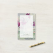 Jouw naam toevoegen | Fuchsia Treeline Post-it® Notes (Op bureau)