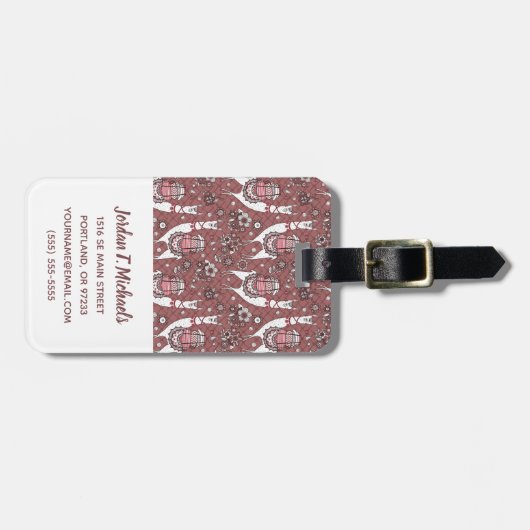 Jouw naam toevoegen | Funny Llamas Pattern Bagagelabel (Voorkant horizontaal)