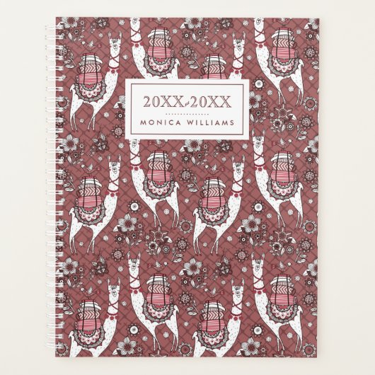 Jouw naam toevoegen | Funny Llamas Pattern Planner (Voorkant)