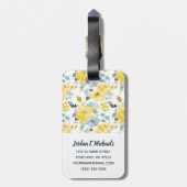 Jouw naam toevoegen | Geel en blauw Waterverf Bagagelabel (Achterkant verticaal)