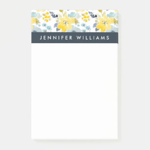 Jouw naam toevoegen Geel en blauw Waterverf Post-it® Notes