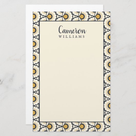 Jouw naam toevoegen | Geometrisch Florentijn Briefpapier (Voorkant / Achterkant)