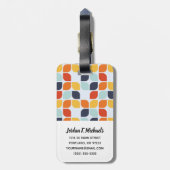 Jouw naam toevoegen |  geometrisch patroon bagagelabel (Achterkant verticaal)