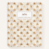 Jouw naam toevoegen | Gold Art Deco Pattern Notitieboek (Voorkant)