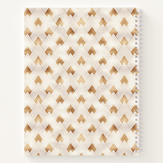 Jouw naam toevoegen | Gold Art Deco Pattern Notitieboek (Achterkant)