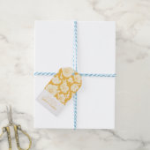 Jouw naam toevoegen | Golden Flower Pattern Cadeaulabel (Met Touw)