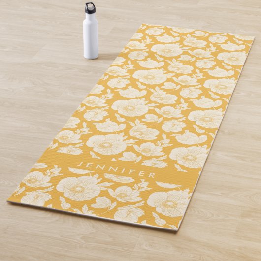 Jouw naam toevoegen | Golden Flower Pattern Yogamat (In situ)
