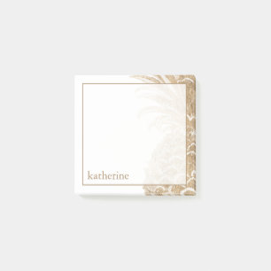 Jouw naam toevoegen   Goud tropisch dennappel Post-it® Notes