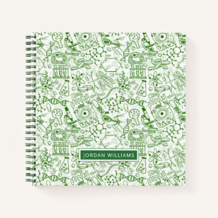 Jouw naam toevoegen Groen biologiepatroon Notitieboek