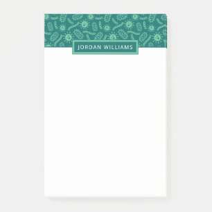 Jouw naam toevoegen   Groene microben-patroon Post-it® Notes