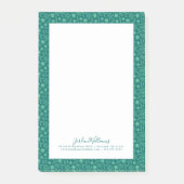 Jouw naam toevoegen | Groene microben-patroon Post-it® Notes (Voorkant)
